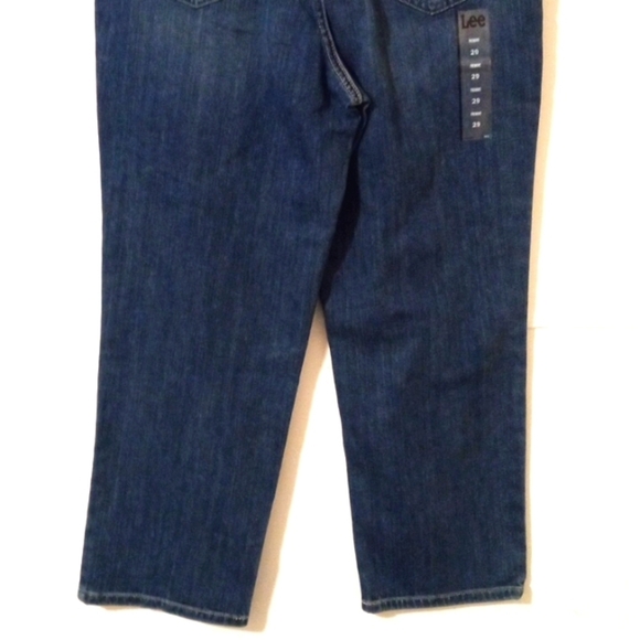 LEE WOMEN'S HIGH RISE CROPPED STRAIGHT DENIM BLUE JEANS SIZE 29 MEDIUM NWT - Picture 9 of 10